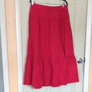 NWT Abercrombie & Fitch Large petite  Red Maxi Skirt w/Pockets